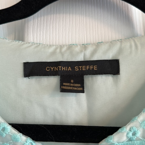 Cynthia Steffe embroidered aqua dress - Picture 5 of 6
